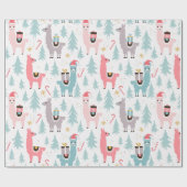 Papier Cadeau Papier d'enveloppement de Noël - Llama (Plat)