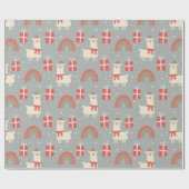 Papier Cadeau Papier d'enveloppement de Noël Llama amusant (Plat)