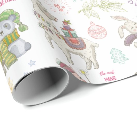 Papier Cadeau Papier d'enveloppement de Noël mignon (Coin rond)