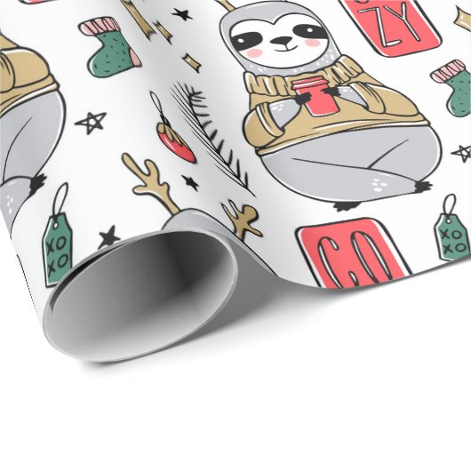 Papier Cadeau Papier d'enveloppement de Noël mignon (Coin rond)