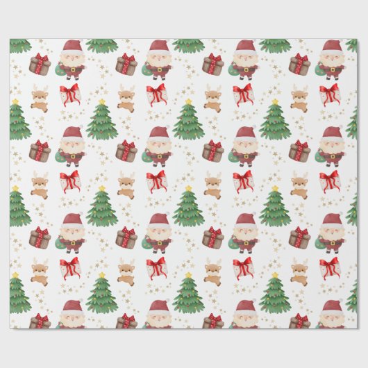 Papier Cadeau Papier d'enveloppement de Noël mignon (Plat)