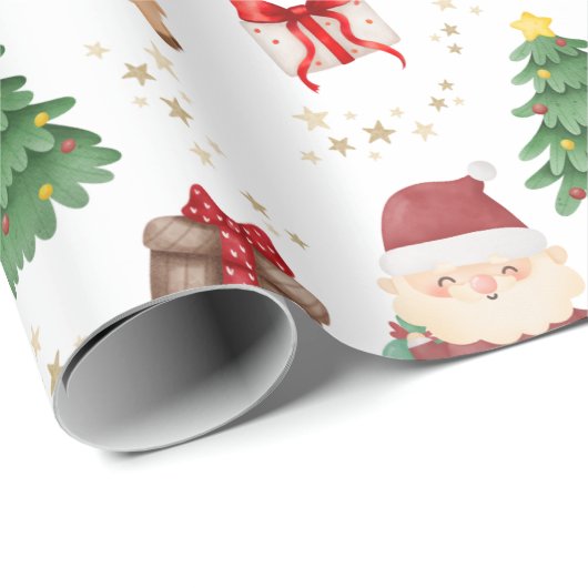 Papier Cadeau Papier d'enveloppement de Noël mignon (Coin rond)