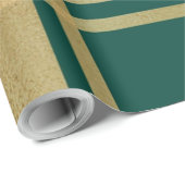 Papier Cadeau Papier d'enveloppement de Noël or et vert (Coin rond)