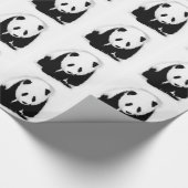 Papier Cadeau Papier d'enveloppement de Noël Panda noir et blanc (Coin)