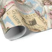 Papier Cadeau Papier d'enveloppement de Noël Pastel Blue Victori (Coin rond)