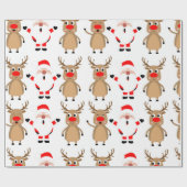 Papier Cadeau Papier d'enveloppement de Noël Père Noël (Plat)