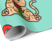 Papier Cadeau Papier d'enveloppement de Noël père Noël Cat (Coin rond)