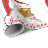 Papier Cadeau Papier d'enveloppement de Noël Père Noël noir (Coin rond)