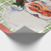 Papier Cadeau Papier d'enveloppement de Noël Père Noël Plaid ver (Coin)