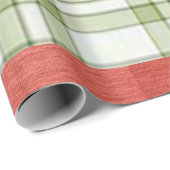 Papier Cadeau Papier d'enveloppement de Noël Père Noël Plaid ver (Coin rond)