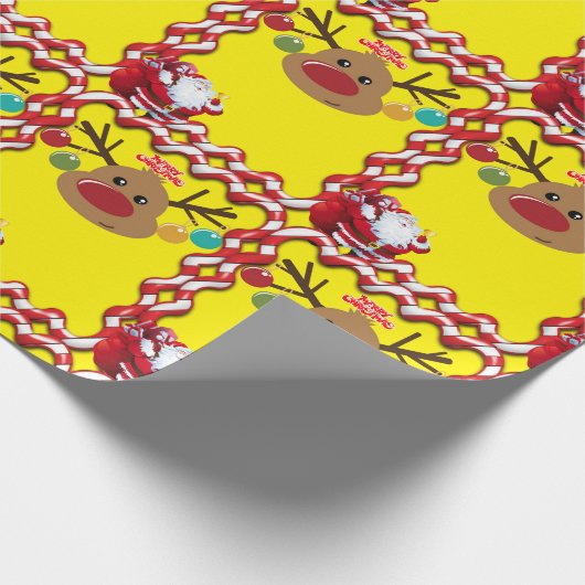 Papier Cadeau Papier d'enveloppement de Noël Père Noël Reindeer (Coin)