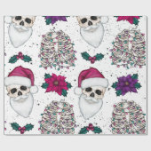 Papier Cadeau Papier d'enveloppement de Noël père Noël Skull (Plat)