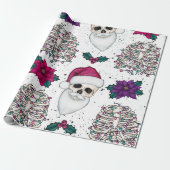 Papier Cadeau Papier d'enveloppement de Noël père Noël Skull (Déroulé)