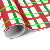 Papier Cadeau Papier d'enveloppement de Noël plaqué rouge, blanc (Coin rond)