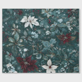 Papier Cadeau Papier d'enveloppement de Noël Poinsettia (Plat)