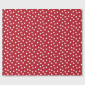 Papier Cadeau Papier d'enveloppement de Noël Polka blanc rouge (Plat)