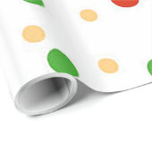 Papier Cadeau Papier d'enveloppement de Noël Polka Dot Fun (Coin rond)