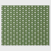 Papier Cadeau Papier d'enveloppement de Noël Polka vert et blanc (Plat)