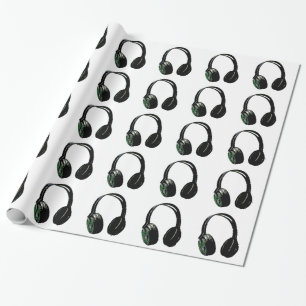 Papier Cadeau Papier d'enveloppement de Noël Pop Art Headphone