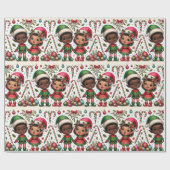 Papier Cadeau Papier d'enveloppement de Noël pour garçon et fill (Plat)