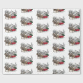 Papier Cadeau Papier d'enveloppement de Noël pour les chevaux (Plat)