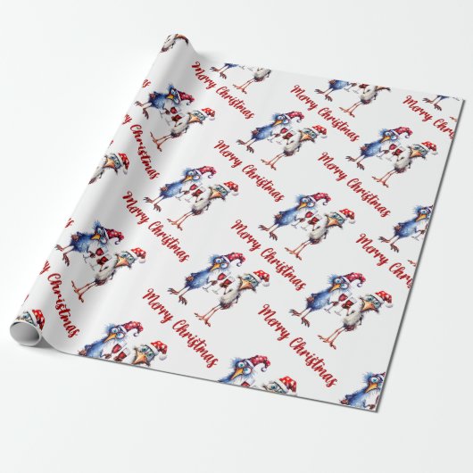 Papier Cadeau Papier d'enveloppement de Noël pour oiseaux danger (Déroulé)
