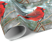 Papier Cadeau Papier d'enveloppement de Noël Red Robin (Coin rond)