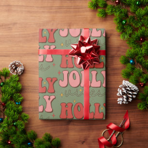 Papier Cadeau Papier d'enveloppement de Noël rétro