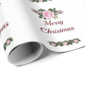 Papier Cadeau Papier d'enveloppement de Noël rose Magnolia (Coin rond)