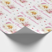 Papier Cadeau Papier d'enveloppement de Noël rose Père Noël (Coin)