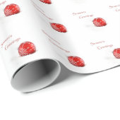 Papier Cadeau Papier d'enveloppement de Noël rouge (Coin rond)