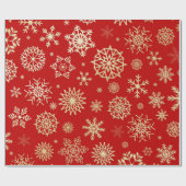 Papier Cadeau Papier d'enveloppement de Noël rouge et doré (Plat)