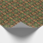 Papier Cadeau Papier d'enveloppement de Noël Rouge Vert Or (Coin)