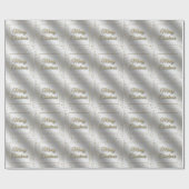 Papier Cadeau Papier d'enveloppement de Noël Silver Gold Snowfla (Plat)
