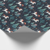 Papier Cadeau Papier d'enveloppement de Noël Unicorne (Coin)