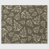 Papier Cadeau Papier d'enveloppement de Noël vert et or (Plat)