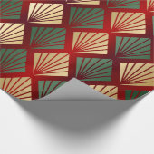 Papier Cadeau Papier d'enveloppement de Noël vert rouge or déco (Coin)