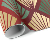 Papier Cadeau Papier d'enveloppement de Noël vert rouge or déco (Coin rond)