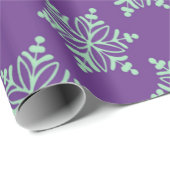Papier Cadeau Papier d'enveloppement de Noël violet et flocon de (Coin rond)