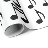 Papier Cadeau Papier d'enveloppement de notes musicales (Coin rond)