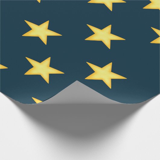 Papier Cadeau Papier d'enveloppement de nuit bleu foncé étoilé (Coin)