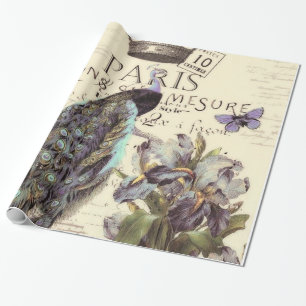Papier Cadeau Papier d'enveloppement de paon Royal Paris