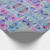 Papier Cadeau Papier d'enveloppement de papillons (Coin)