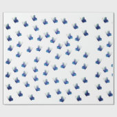 Papier Cadeau Papier d'enveloppement de papillons bleus (Plat)