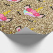 Papier Cadeau Papier d'enveloppement de Parties scintillant d'or (Coin)