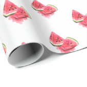 Papier Cadeau Papier d'enveloppement de pastèque rouge doux et j (Coin rond)