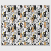 Papier Cadeau Papier d'enveloppement de pattes de chats adorable (Plat)