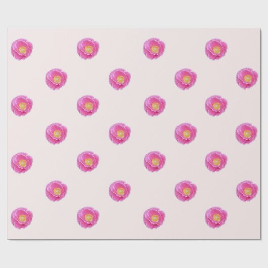 Papier Cadeau Papier d'enveloppement de pavot rose (Plat)