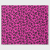 Papier Cadeau Papier d'enveloppement de peau de léopard rose et (Plat)