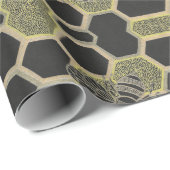 Papier Cadeau Papier d'enveloppement de peigne et d'abeille (Coin rond)